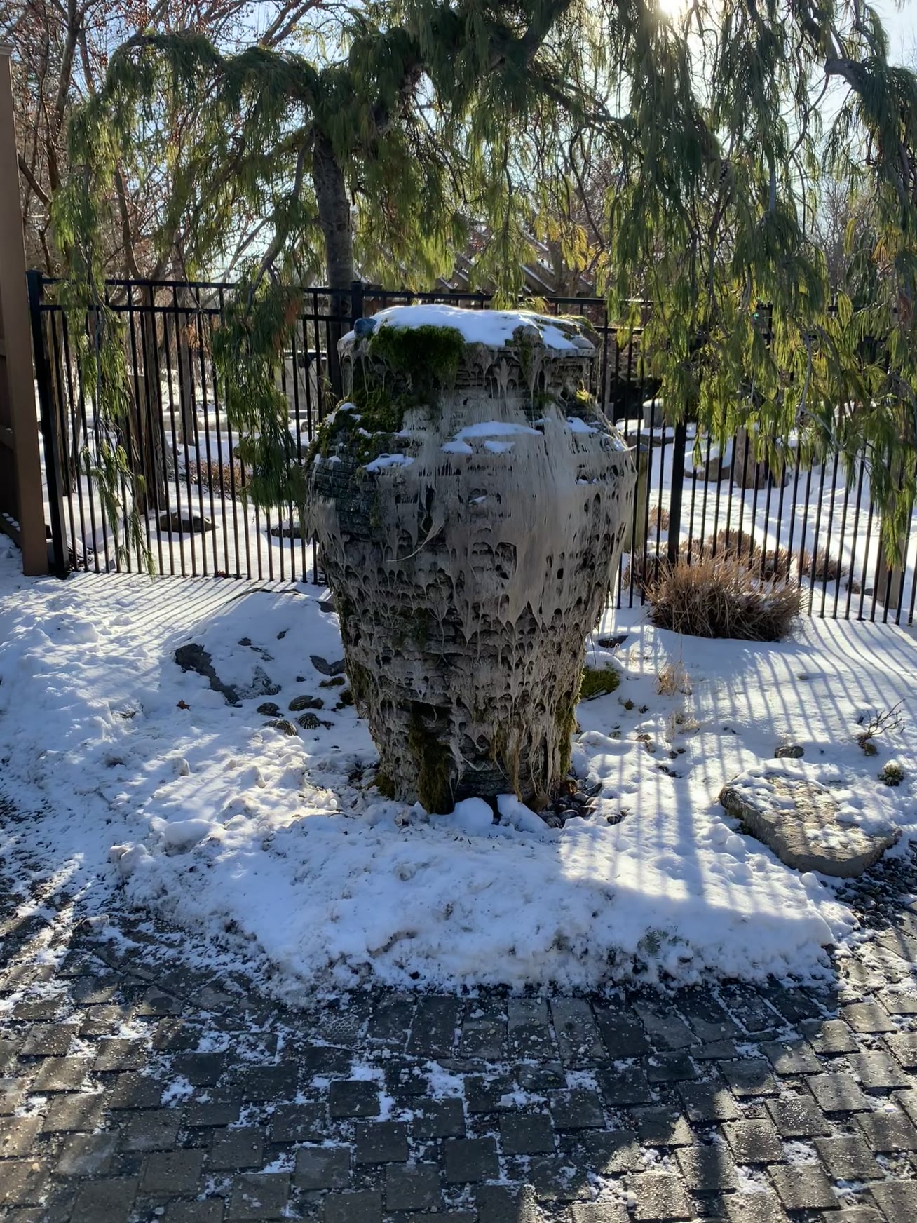 Winter fountain feature