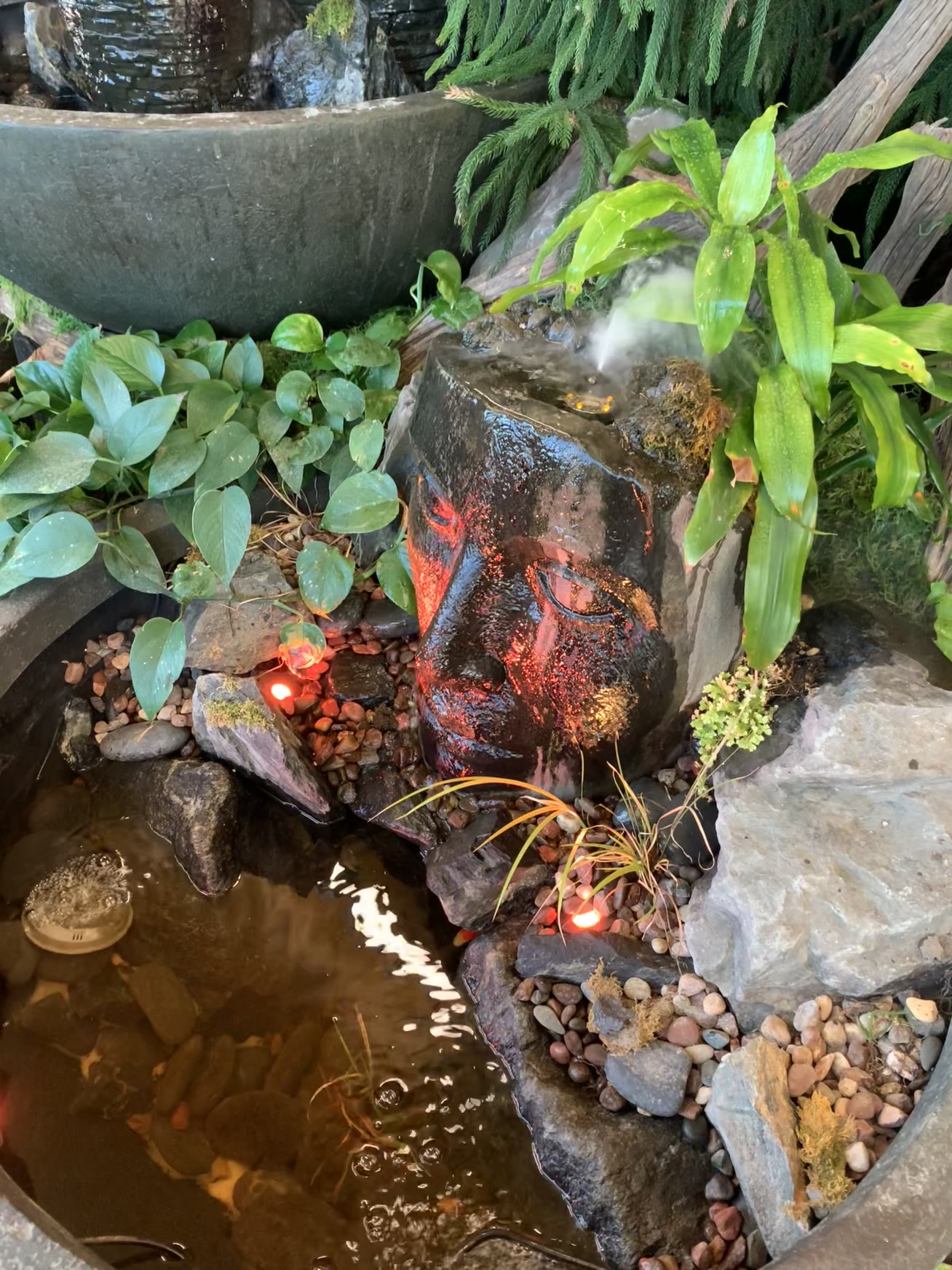 Small garden waterfall detail