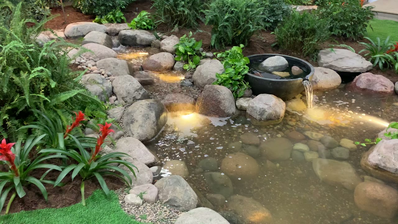 Natural landscape pond